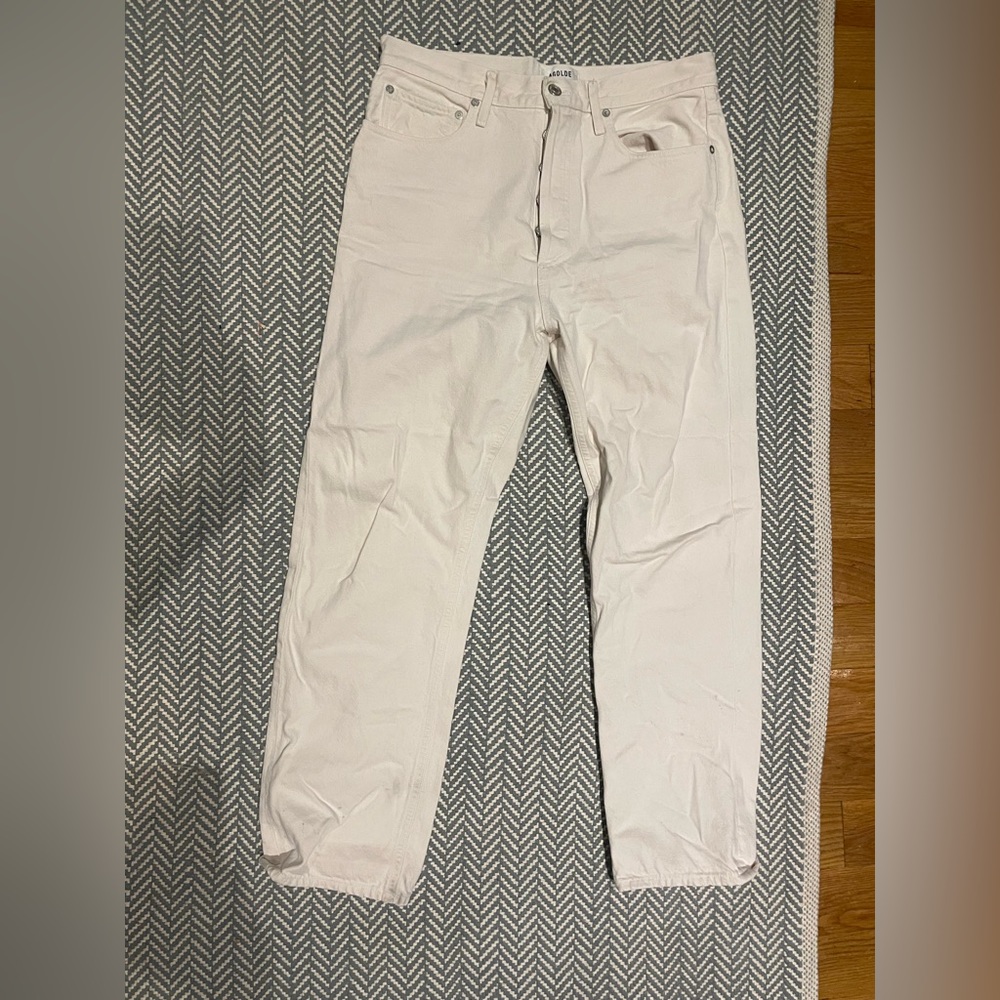 Agolde 90s Midrise Loose Fit Jeans (Off white)